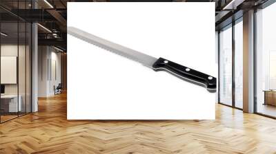 Serrated bread knife with black handle Wall mural