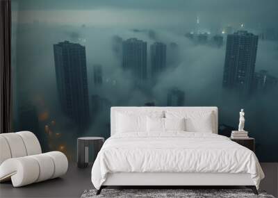 city skyline at night Wall mural