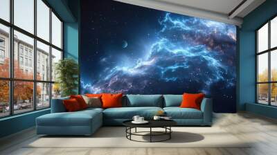 A blue galaxy Wall mural