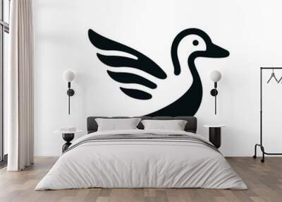 flat vector logo of a duck. Wall mural