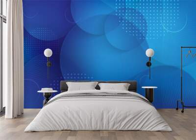 Abstract blue geometry modern background design. Wall mural