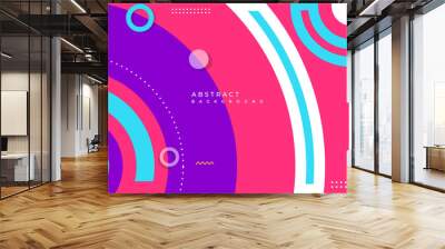 Colorful abstract circle geometric background design. Pop modern template design Wall mural