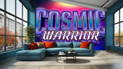 Cosmic Warrior Text Style Effect. Editable Graphic Text Template. Wall mural