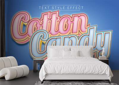 Cotton Candy Text Style Effect. Editable Graphic Text Template. Wall mural