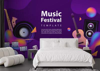 Creative modern background design based music theme style. Wall mural