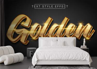 Golden Text Style Effect. Editable Graphic Text Template. Wall mural