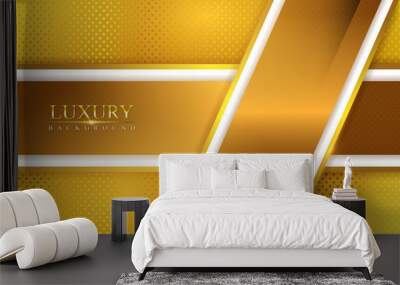 Luxury modern gold background. Realistic light effect on textured background. Wall mural