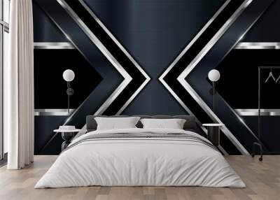 Modern arrow dark navy Background VIP with golden lines texture in 3d abstract style. Wall mural