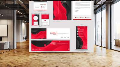 Modern stationery mock up and visual brand identity set Wall mural