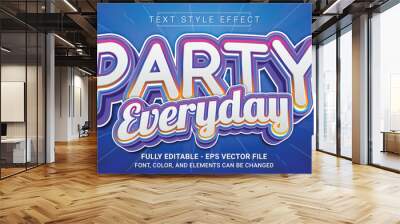 Party Everyday Text Style Effect. Editable Graphic Text Template. Wall mural