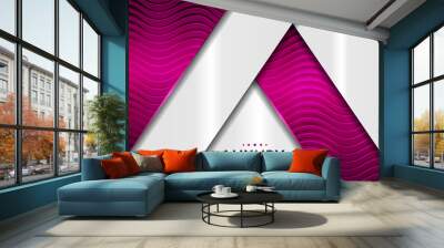 White and pink luxury overlap textured layer background design. Wall mural