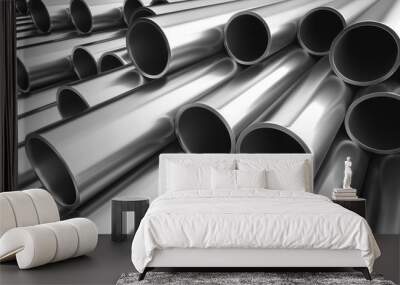 Set of steel pipes. Wall mural