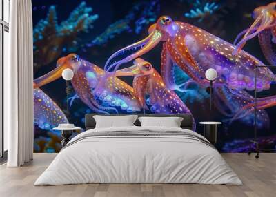 coral reefs host an array of animals from colorful fish and sea turtles to octopuses and reef sharks Wall mural