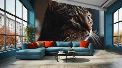 Beatiful brown cat Wall mural