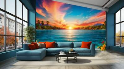 Background beautiful wallpaper hd best quality hyper realistic colorful image Wall mural