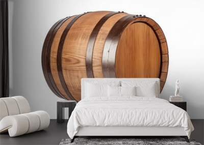 Wooden Oak Drum Isolated on Transparent Background Wall mural