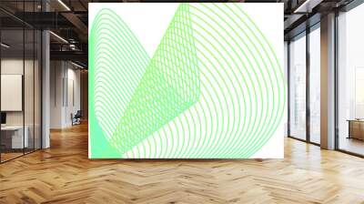 Modern Green Blue Gradient Blob, Freeform Outlines, Random Synthwaves Wall mural