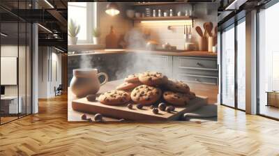  cozy kitchen scene with a baking theme featuring freshly baked cookies Wall mural