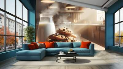  cozy kitchen scene with a baking theme featuring freshly baked cookies Wall mural