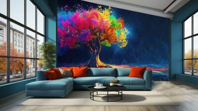 colorful tree spirit Wall mural