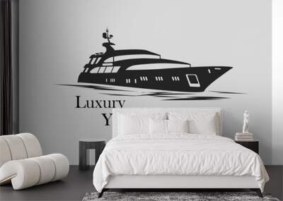 luxury yacht club sail boat ship logo template design vector Wall mural