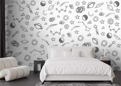 space pattern, set of elements, the constellations, wrapping paper pattern Wall mural