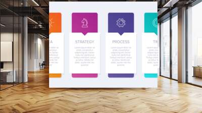 concept of arrow business model with 6 successive steps. six colorful graphic elements. timeline des Wall mural