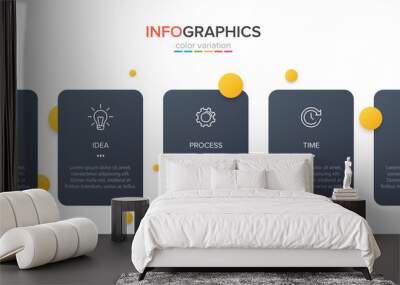 Infographic design with icons and 5 options or steps. Thin line vector. Infographics business concept. Can be used for info graphics, flow charts, presentations, web sites, banners, printed materials. Wall mural