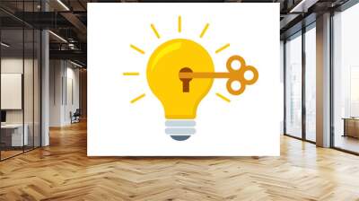 Light bulb and creativity flat style, colorful, vector icon for info graphics, websites, mobile and print media. Wall mural