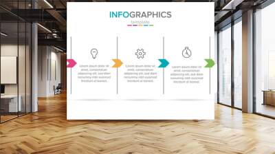 Vector infographic label template with icons. 5 options or steps. Infographics for business concept. Can be used for info graphics, flow charts, presentations, web sites, banners, printed materials. Wall mural