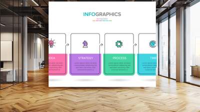 Vector infographic label template with icons. 6 options or steps. Infographics for business concept. Can be used for info graphics, flow charts, presentations, web sites, banners, printed materials Wall mural