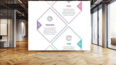 Vertical infographic design with icons and 5 options or steps. Thin line. Infographics business concept. Can be used for info graphics, flow charts, presentations, mobile web sites, printed materials. Wall mural