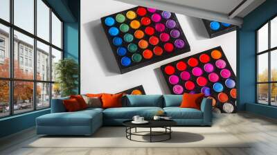 a palette of eye shadows. make-up. style and fashion. beauty and facial. Wall mural