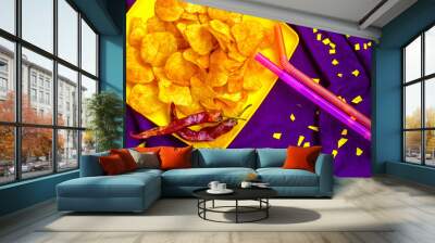 crispy chips with spicy chili Wall mural