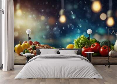 World food safety day background concept, space area for text Wall mural