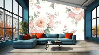 Seamless watercolor floral-patterned background Wall mural