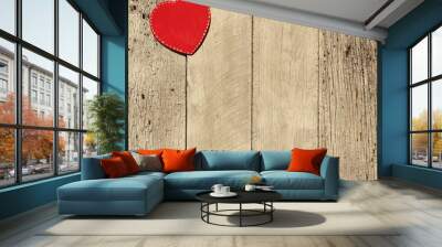 heart on a rustic wood background Wall mural