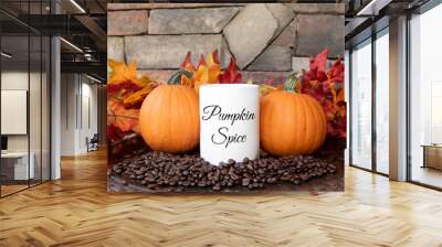 Pumpkin Spice Coffee Beans Wall mural