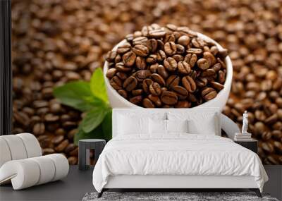 Coffee beans background Wall mural