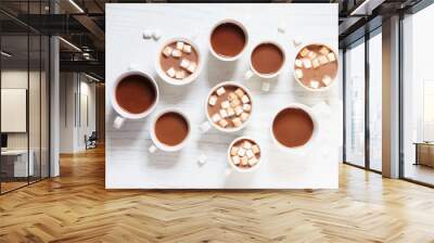 hot chocolate drinks in white cup Wall mural