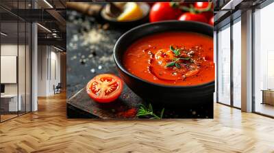 Italian homemade tomato puree soup Wall mural