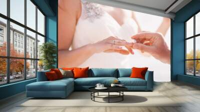 wearing wedding ring ceremony Wall mural