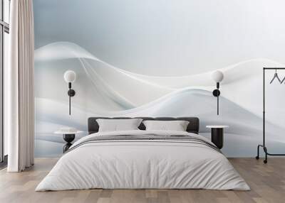 White gray satin dark fabric texture luxurious shiny that is abstract silk cloth background with patterns soft waves blur  Wall mural