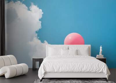 A pink ball in the sky Wall mural