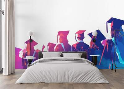 Celebrate the graduation of students, diploma academic concept Wall mural