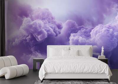 Dreamlike abstract clouds in lavender gradient create serene ethereal atmosphere  Wall mural