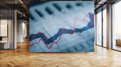 stock market graphs Wall mural