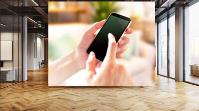 Image of using a smartphone indoors 5238 Wall mural