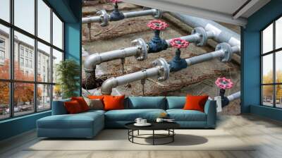 Oblique view of the aeration air pipe Wall mural