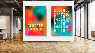 Set of abstract cover templates with place for text. Blurred backgrounds in Tie dye style . Vector  illustrations Wall mural